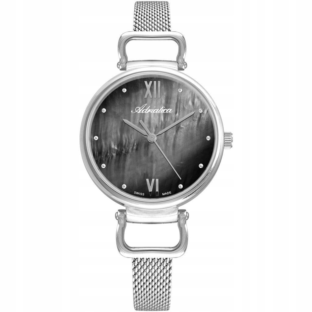 Dámské hodinky Adriatica A3745.518MQ Swiss vyrobené ze stříbrného bižuterního materiálu