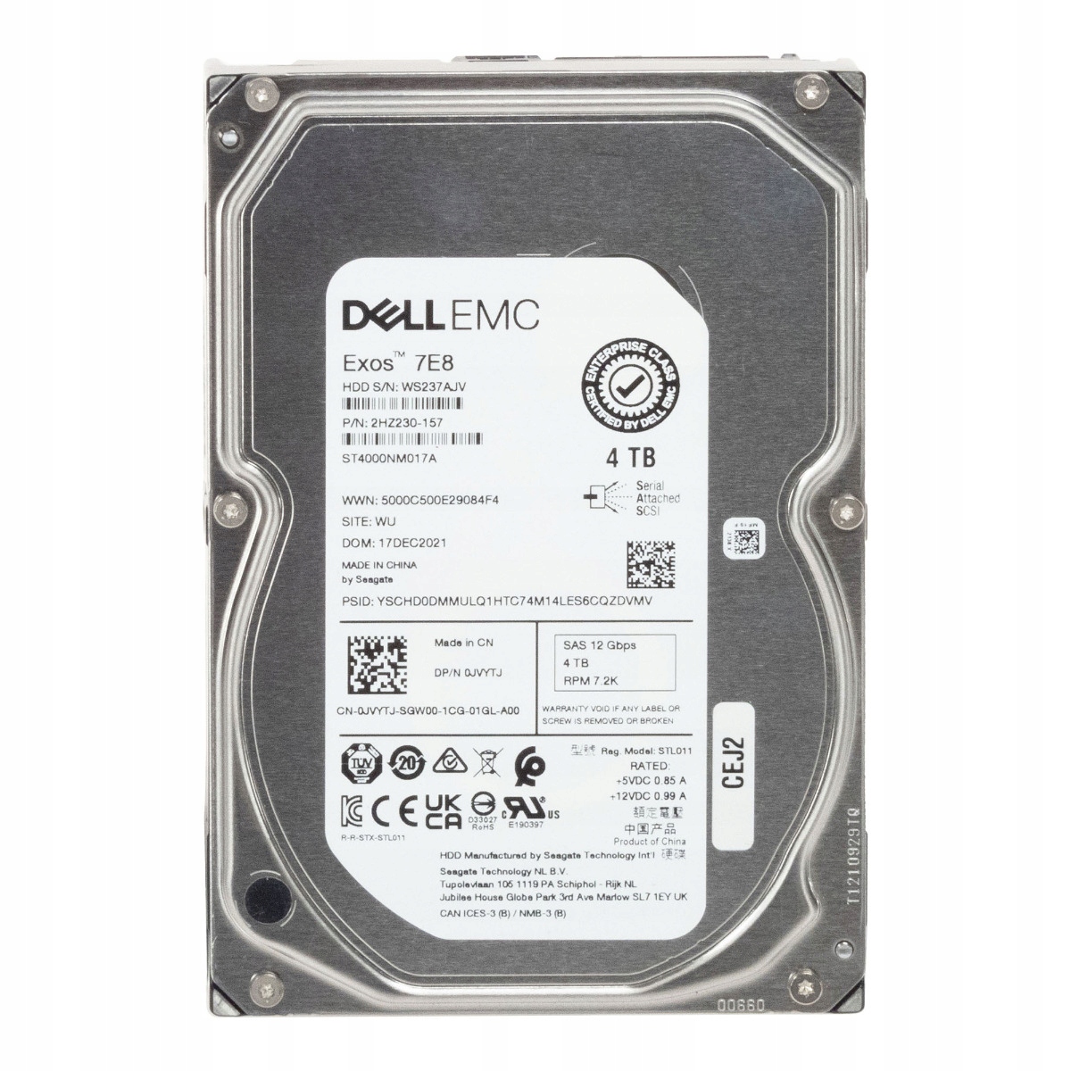 Dell 0JVYTJ 4TB 7.2K 256MB SAS-3 3.5'' ST4000NM017A