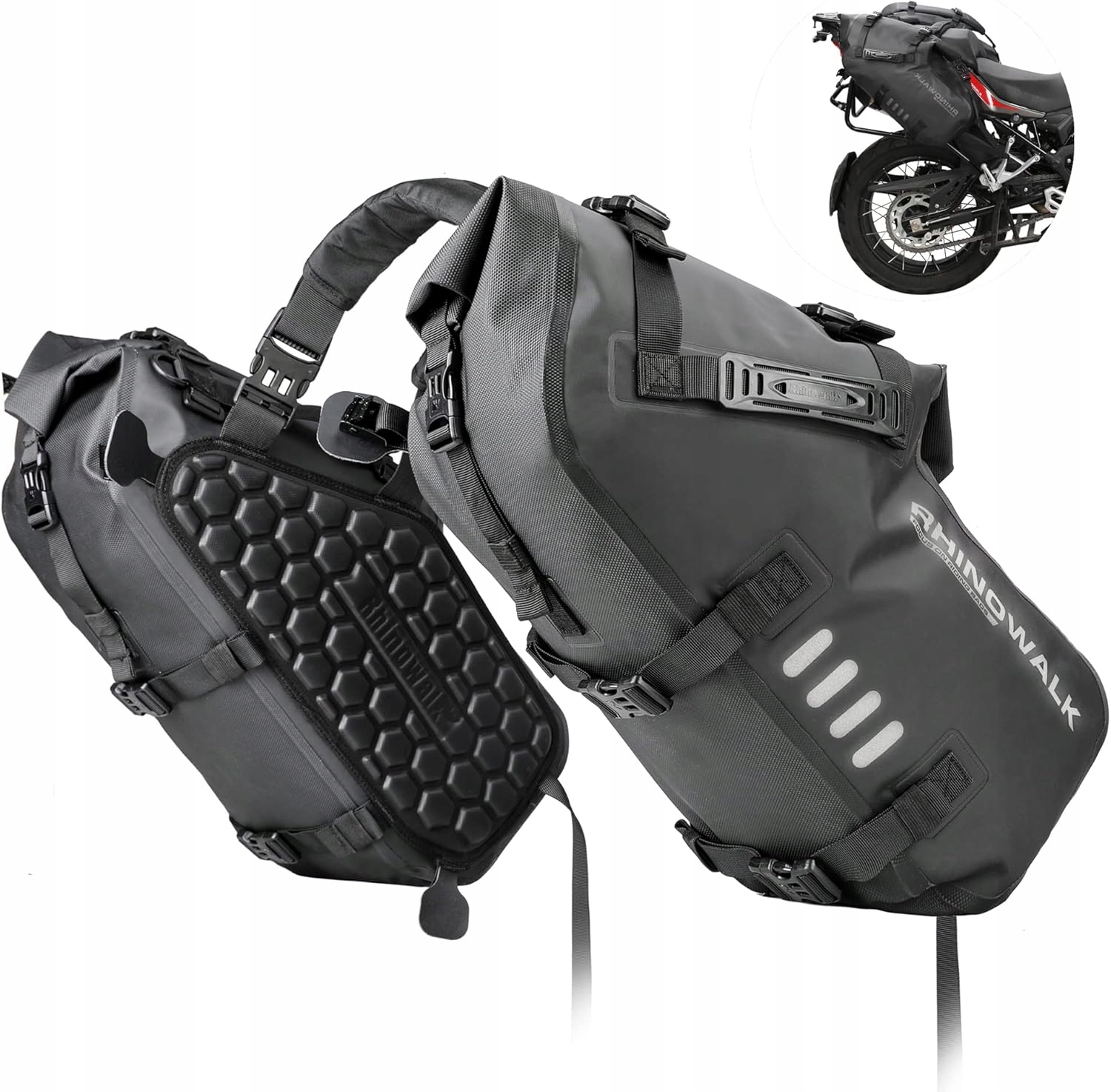 Motocyklová Taška Rhinowalk MT1448 Taška Na Motor XL 24-48 L Dvojitá Bočná