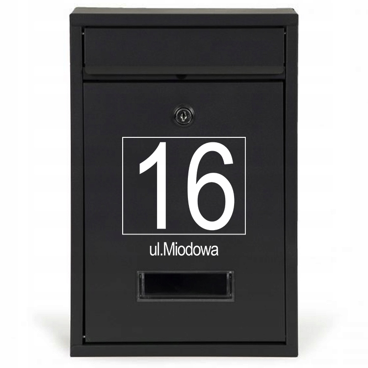 Černá Poštovní Schránka na korespondenci A4 Personal Č. domu pro bránu Wz