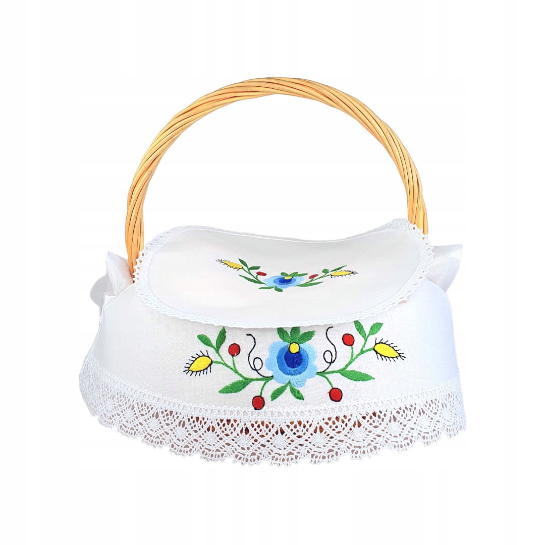 Ubrousek Do Košíku Na Svěcenku Folk Kašubská Výšivka Zakončená Krajkou