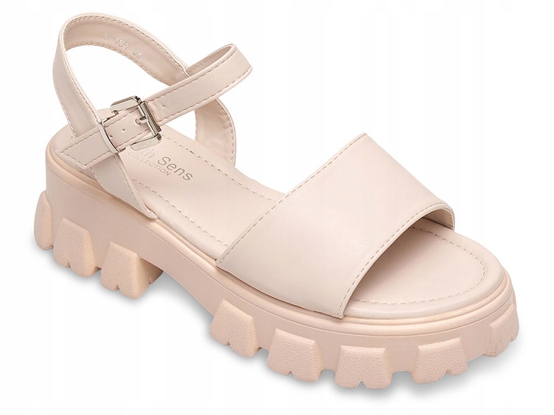 

Modne Sandały Damskie Grube Podeszwy Beżowe 40