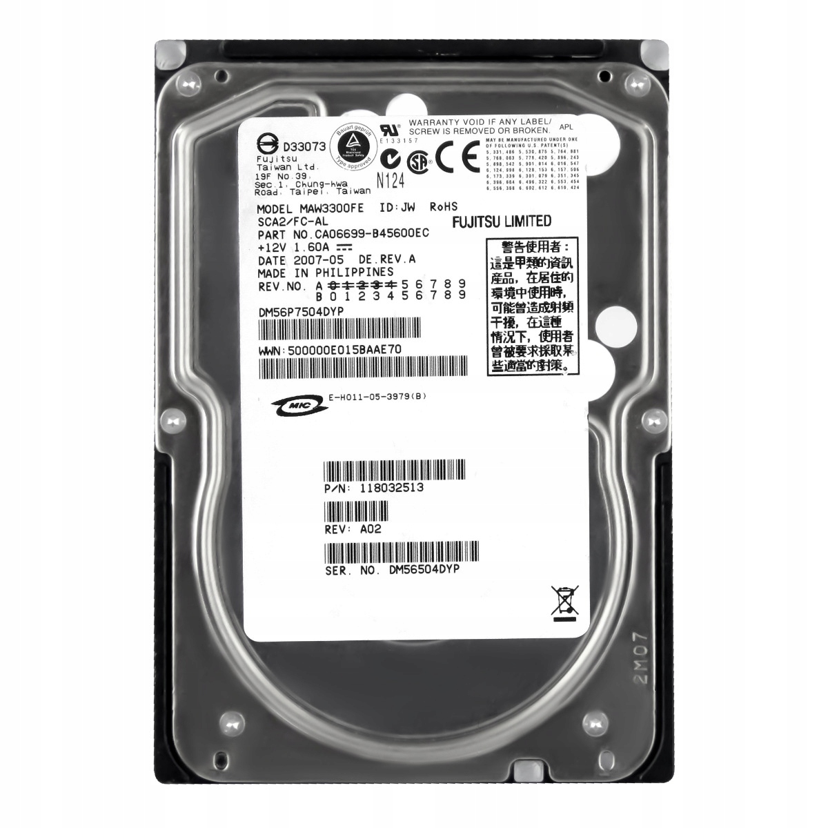 Emc 118032513 300GB 10K 8MB Fc 3.5'' MAW3300FE
