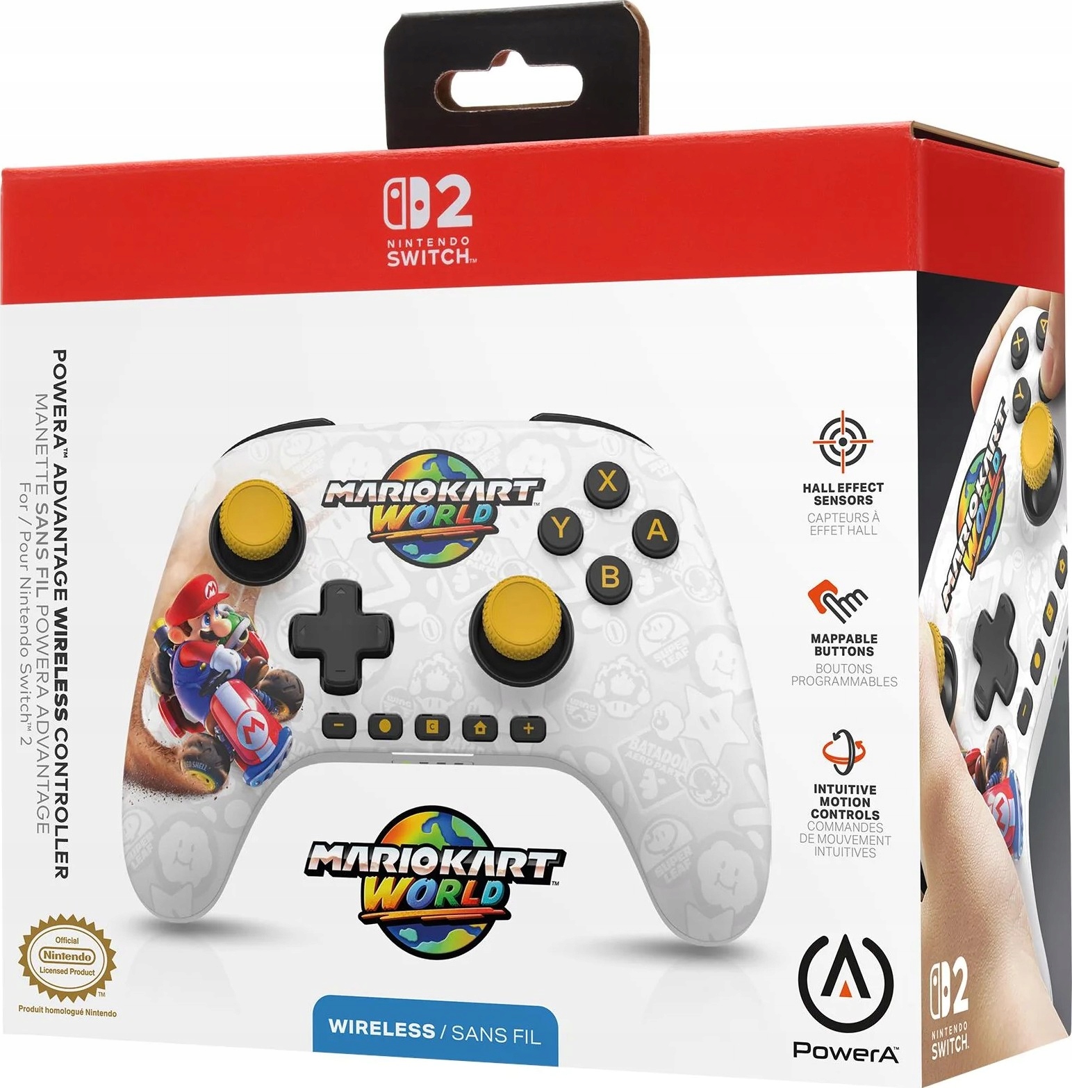 PowerA SWITCH2 Pad bezprzewodowy Advantage Mario Kart World
