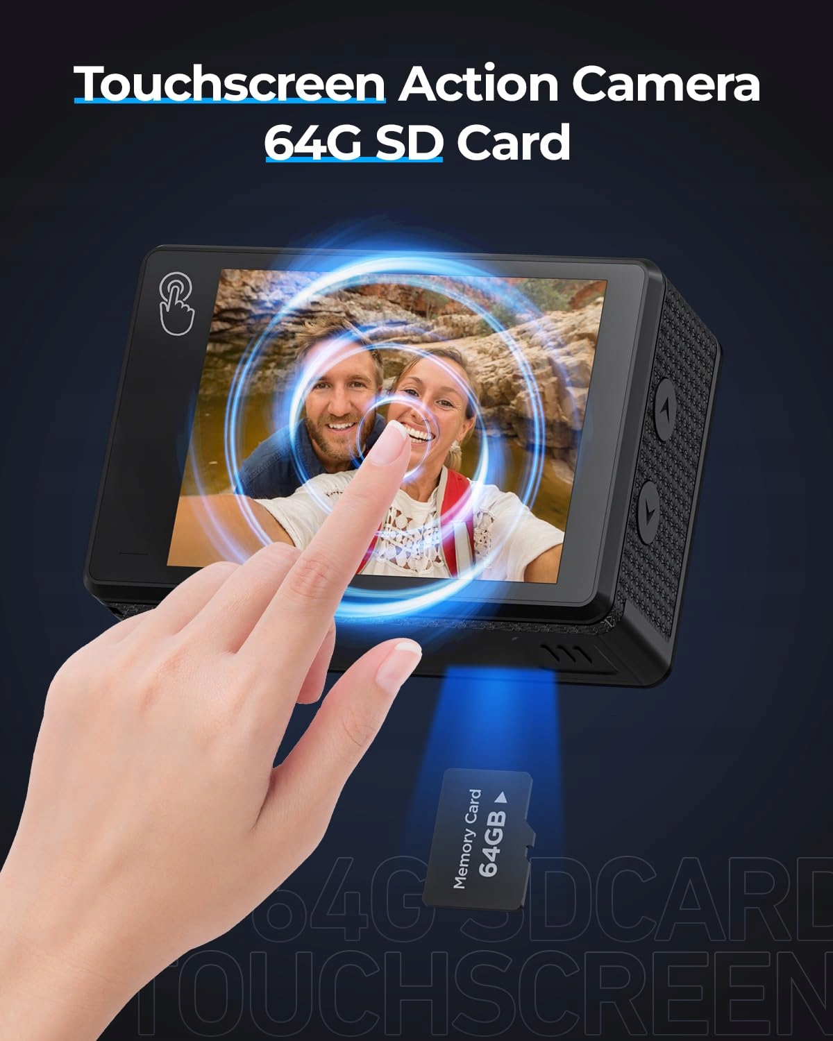 TIMNUT Kamera Sportowa 4K 60fps 8X Zoom 24MP WiFi 64GB — miniatura 6