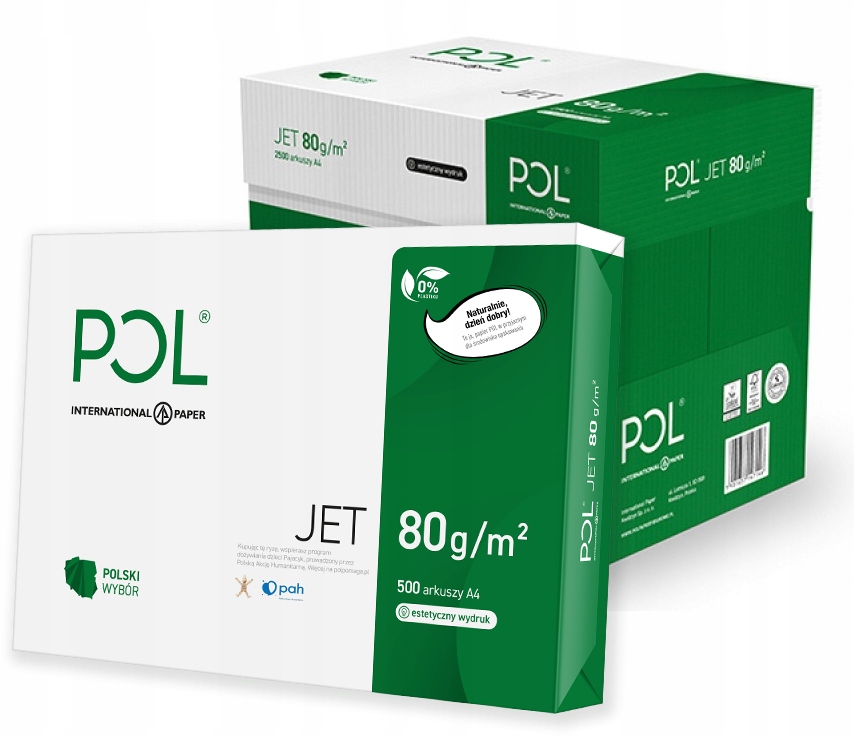 

Zestaw 5x Papier ksero Poljet A4 80g/m2 500 ark