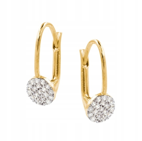 Złote Kolczyki na Biglu z Cyrkoniami GB18626 Verona Jewellery