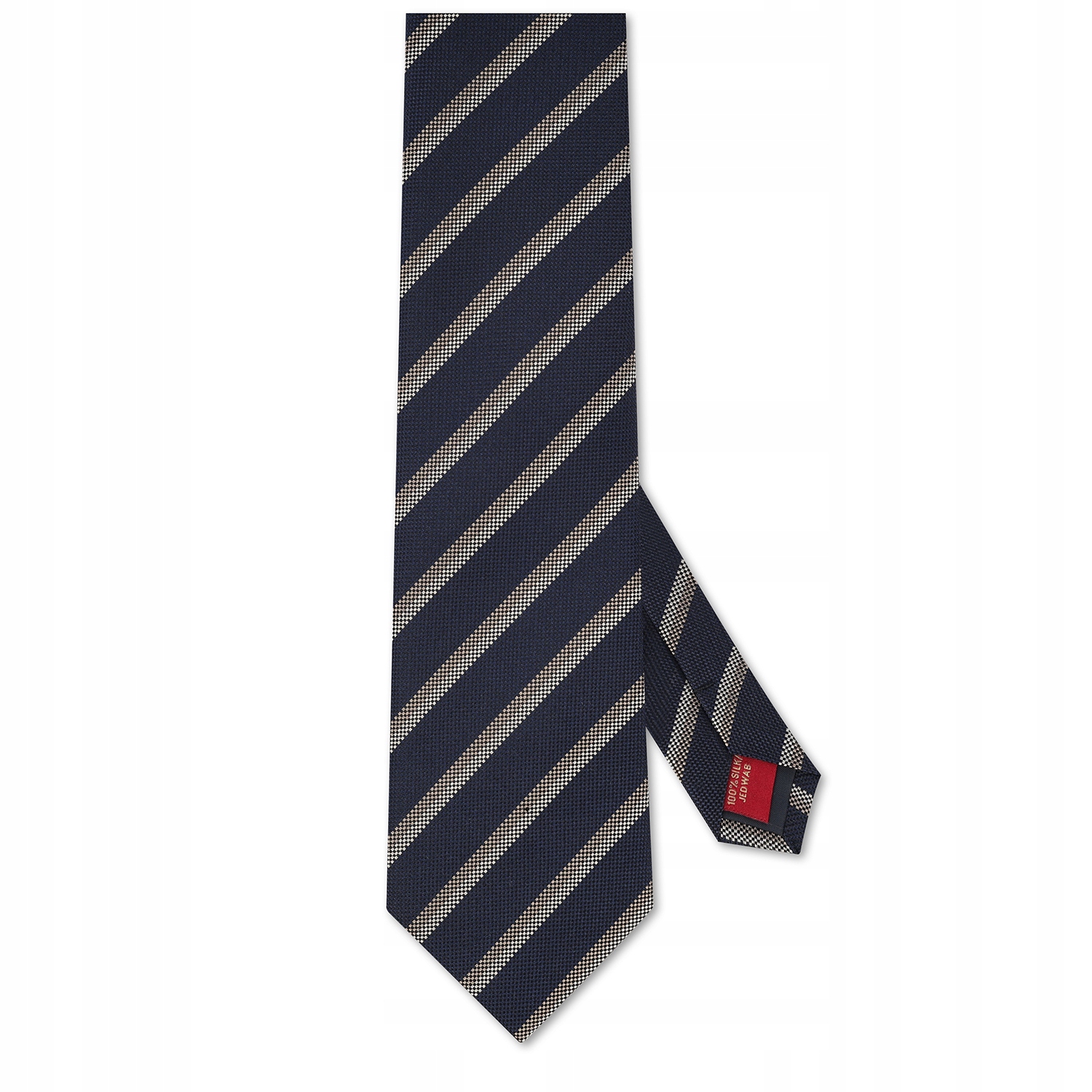 Hedvábná pánská kravata s pruhy v tmavě modré barvě Pako Lorente One Size