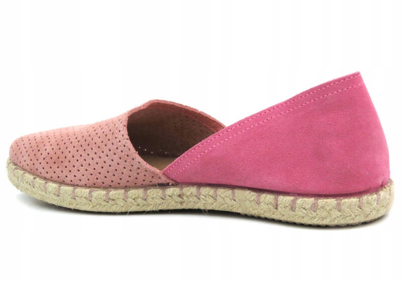 ESPADRYLE DAMSKIE VENEZIA 473-22036 SKÓRA LEKKIE WYGODNE RÓŻOWE Rozmiar 39