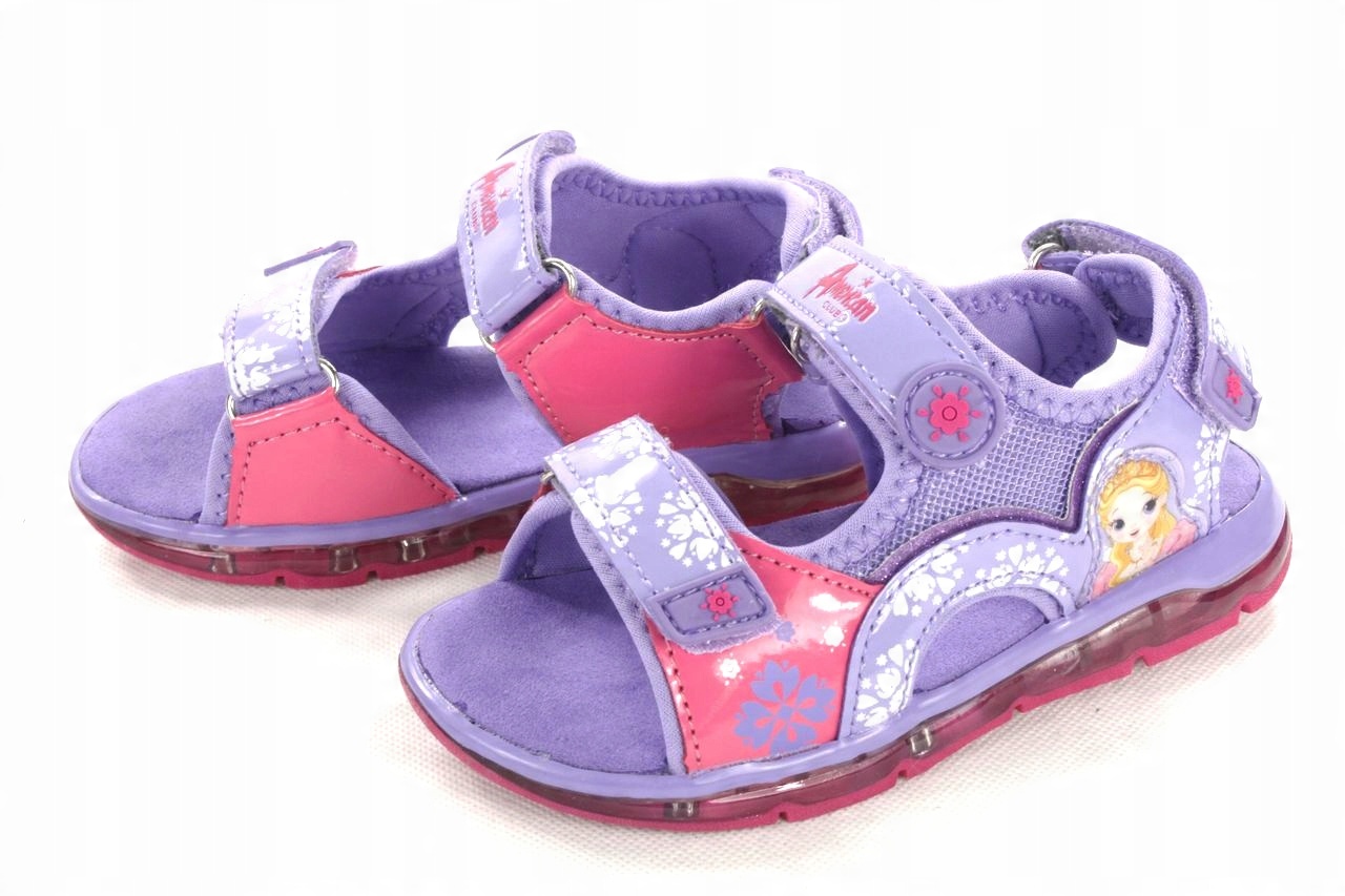 

American BIF0809 Lekkie Wygodne Sandały Fiolet r27