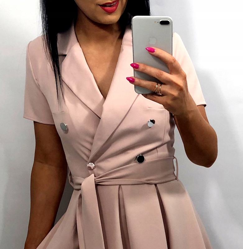 Sukienki Damskie n Komunię Chrzciny Wesele Elegancka Rozkloszowana Ecru XXL Długość midi