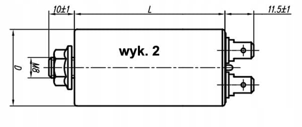 Kondensator rozruchowy, silnikowy Miflex 3,0uF MKSP-5 Kod producenta 62233