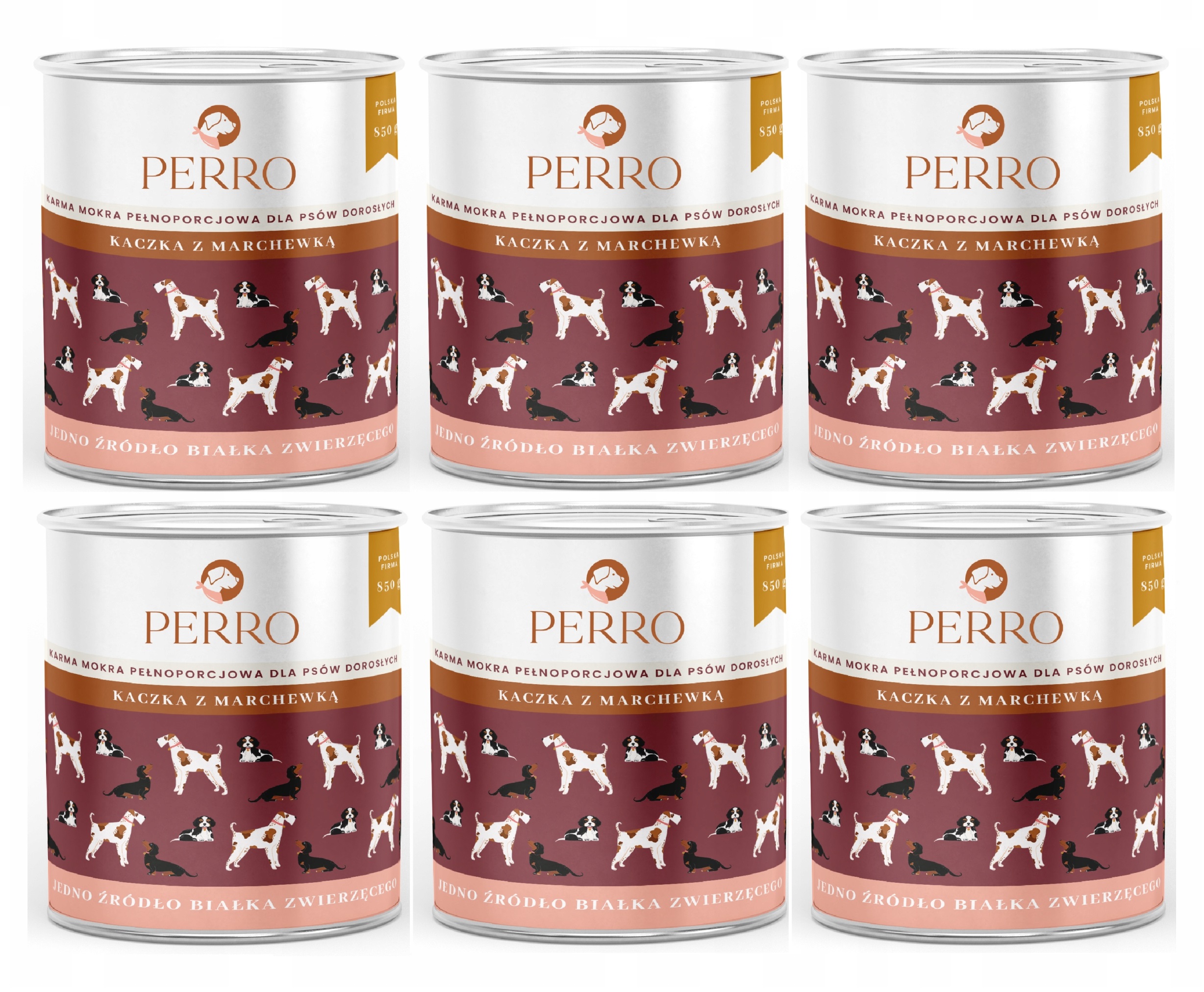 Perro Monoproteinové Krmivo Vlhká kachna s mrkví 6x800 g