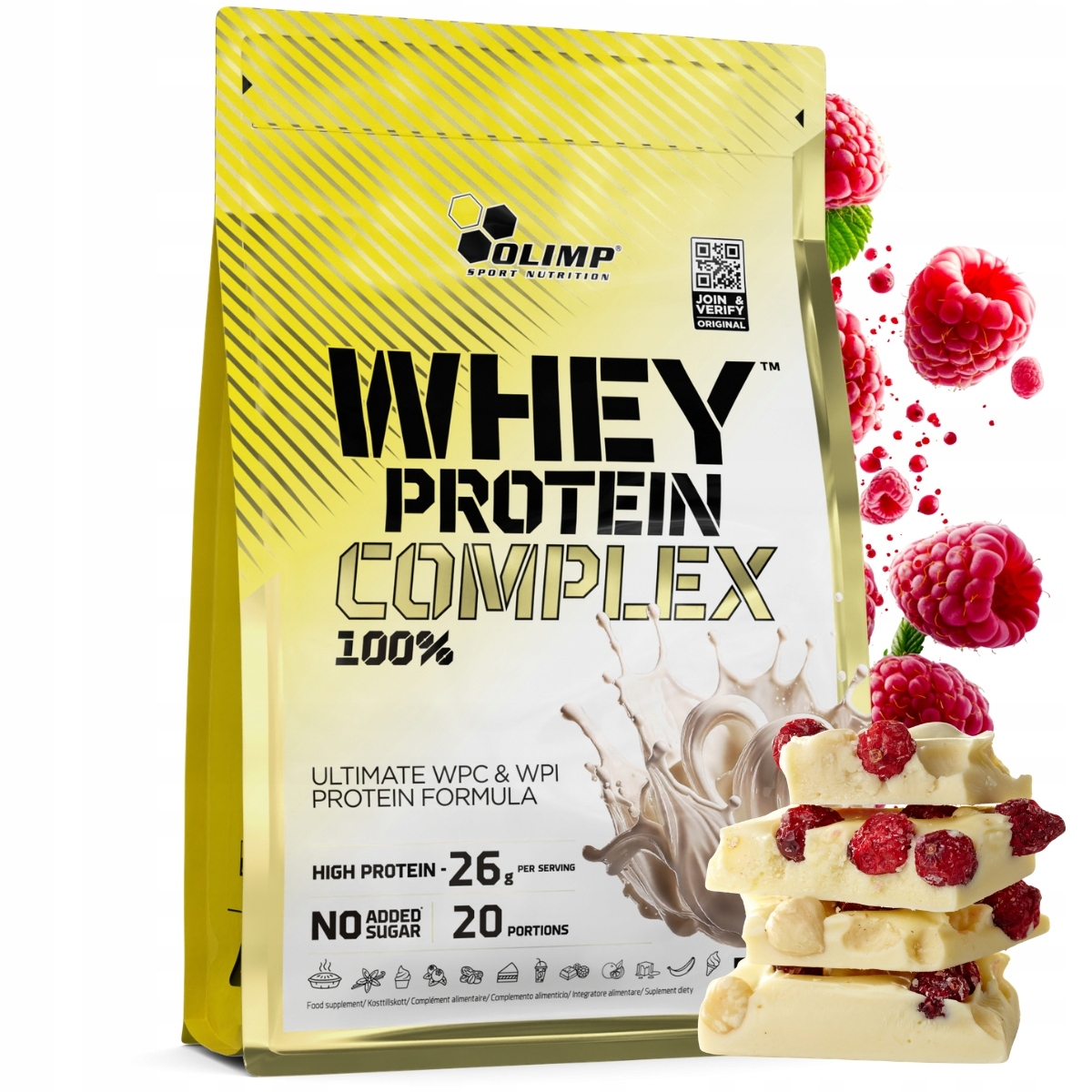 Olimp Whey Protein Complex 700 g Wpc Bílkoviny Bílá Čokoláda Malina