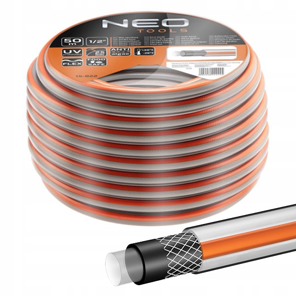 15-822 Wąż Ogrodowy 1/2" X 50 M, 4-WARSTWOWY Neo Optima Neo Tools