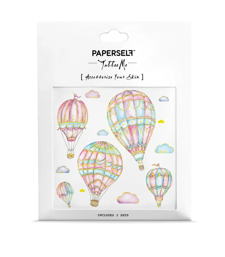 Paperself tatuaż wodny tymczasowy Air Balloons Balony