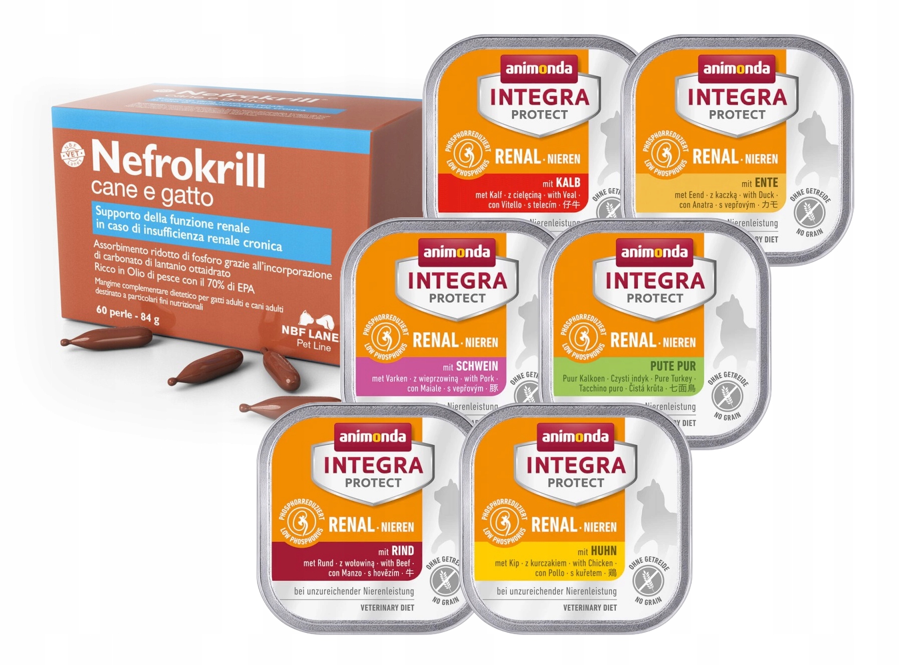 Nefrokrill gatto 60 kps. Zdrowe nerki kota Nbf Lanes przysmak *pl*