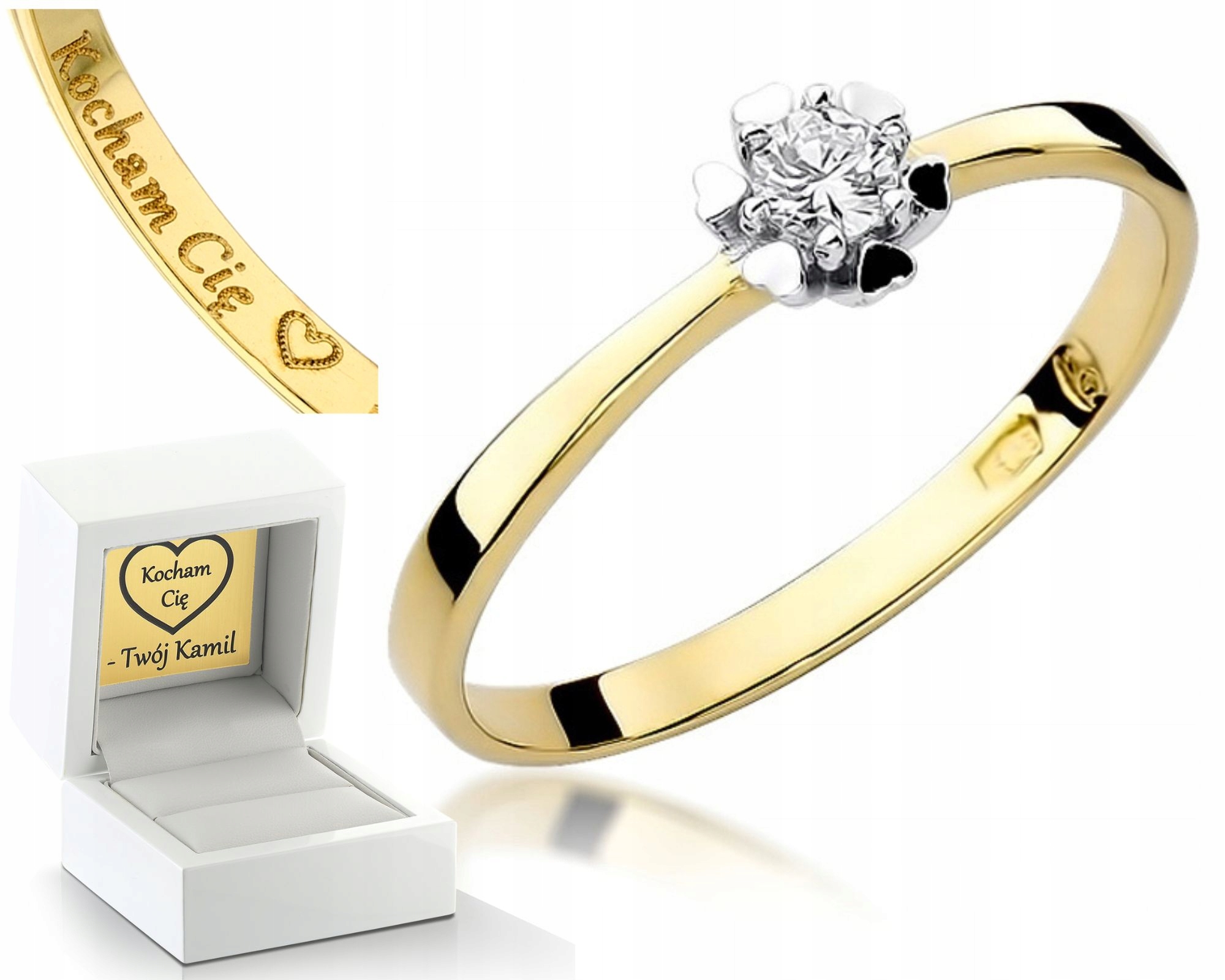 Zlatý Prstýnek S Briliantem Gravírování Bonus 585 Zlato