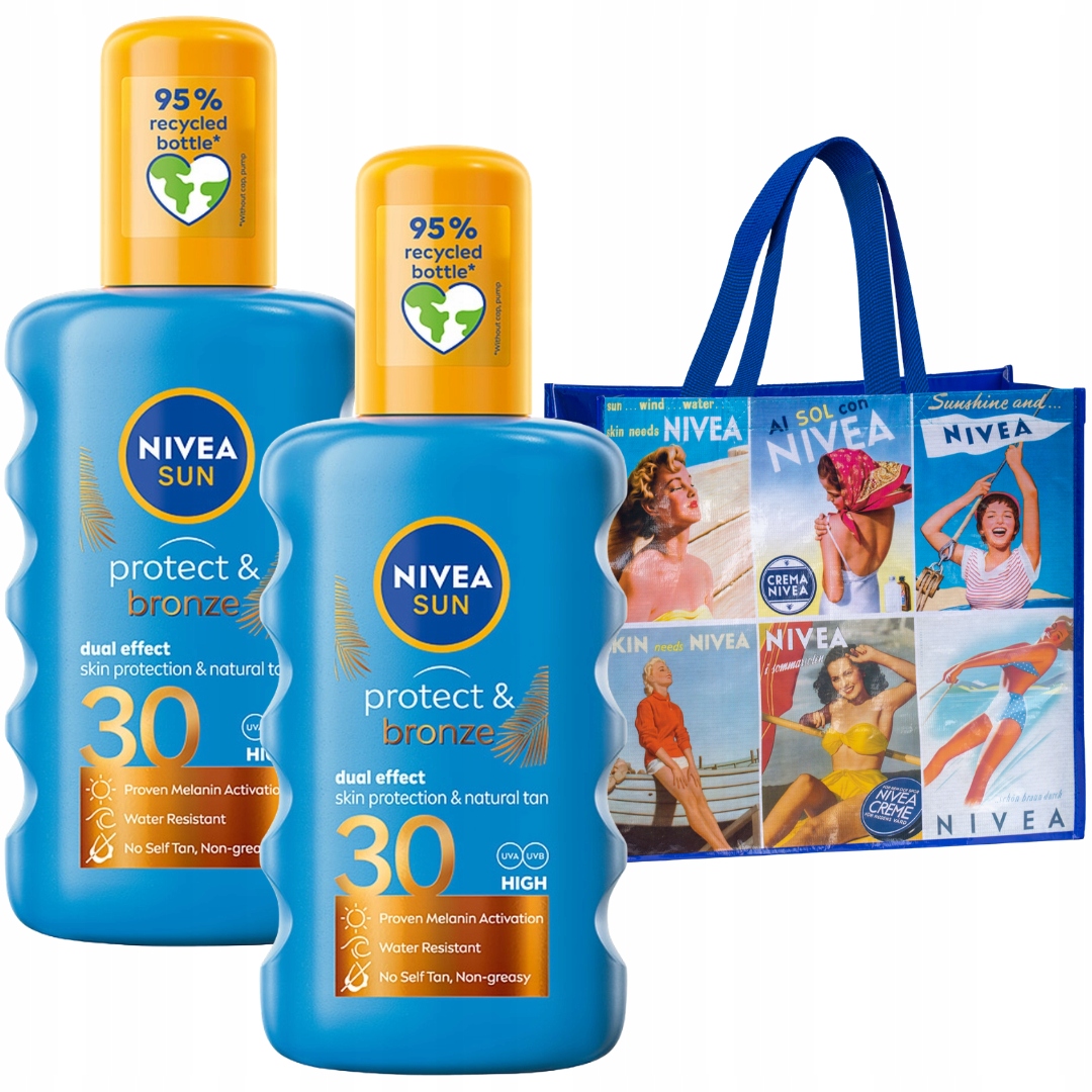 Balzám Nivea Sun Protect Bronze na opalování SPF30 2 x 200 ml Dárek