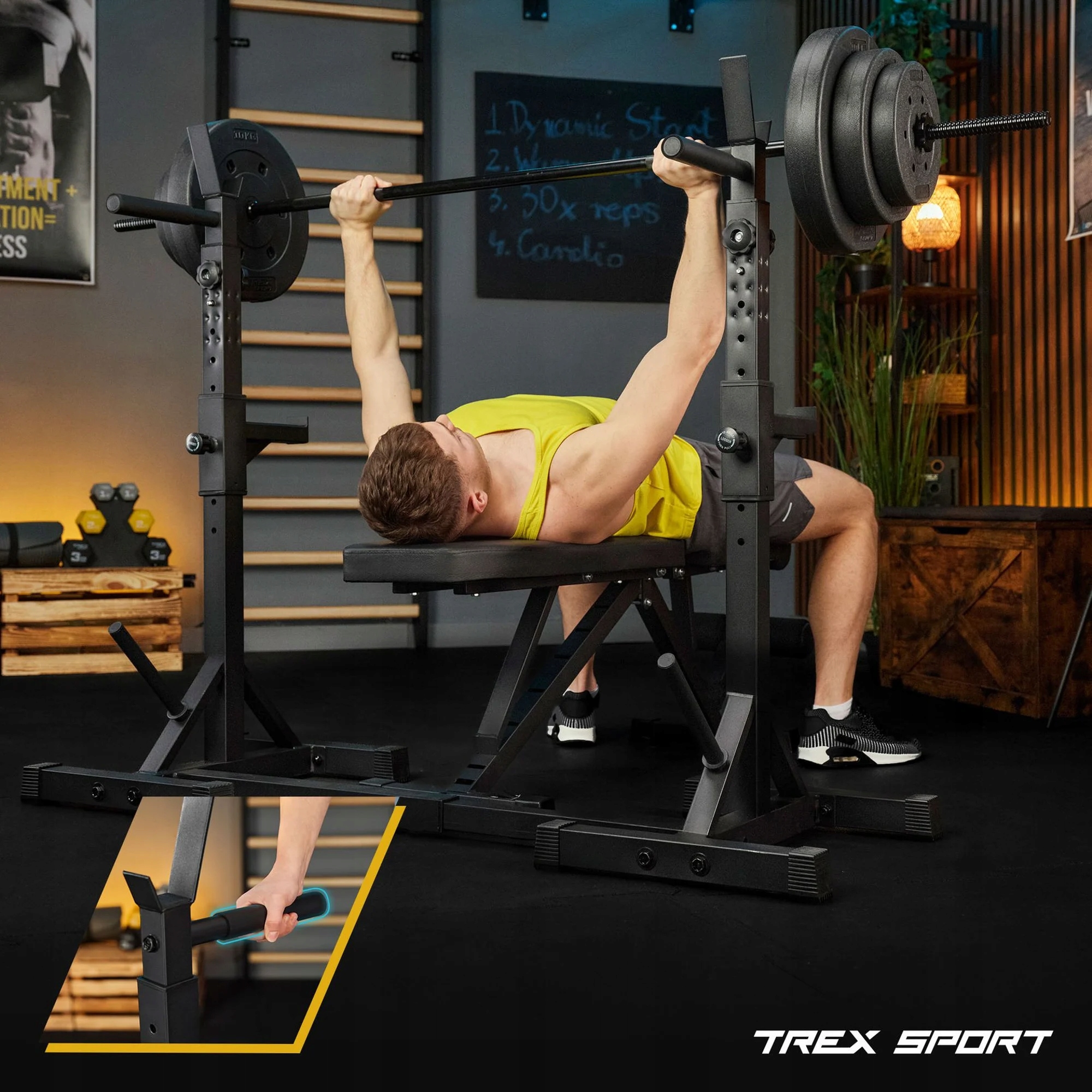 Stojak pod sztangę stojaki regulowane do ćwiczeń dipy asekuracja Trex Sport Marka Trex Sport