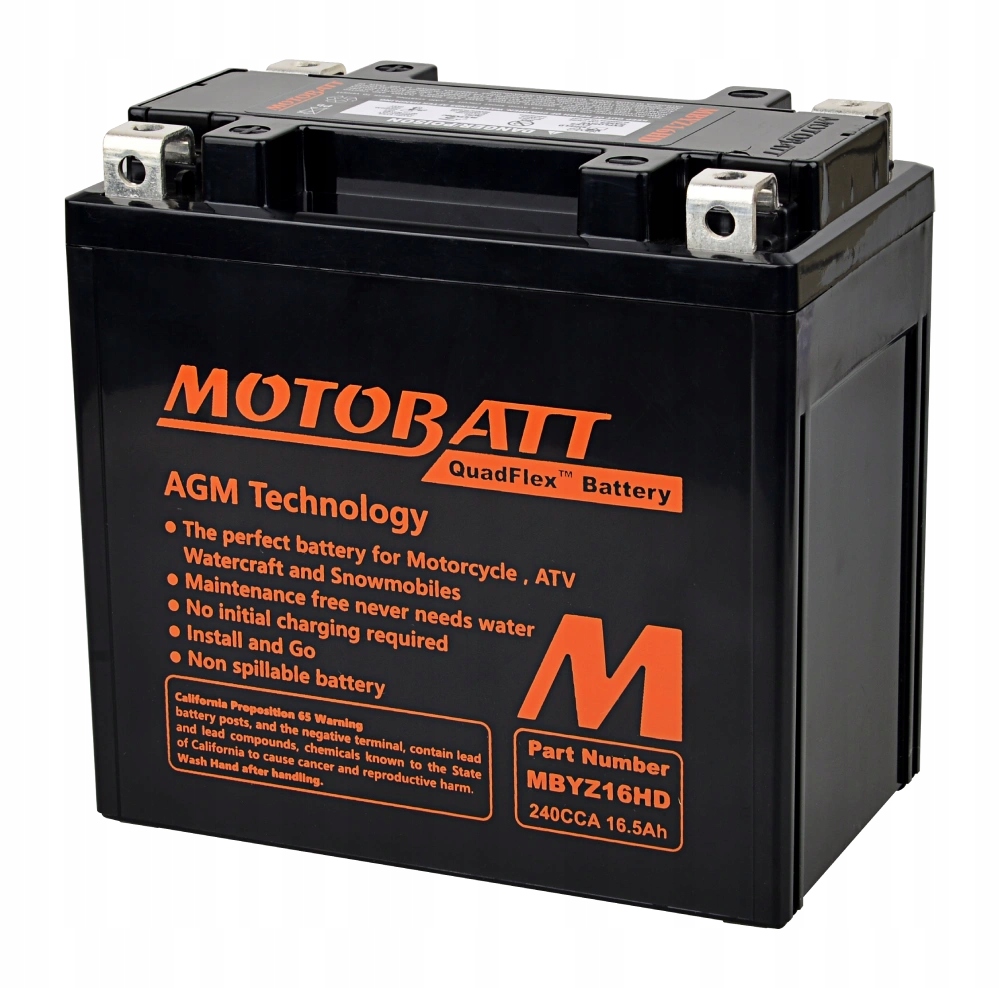 Batéria Motobatt Agm MBYZ16HD 12V 16,5Ah 240A quadflex YTX14-BS