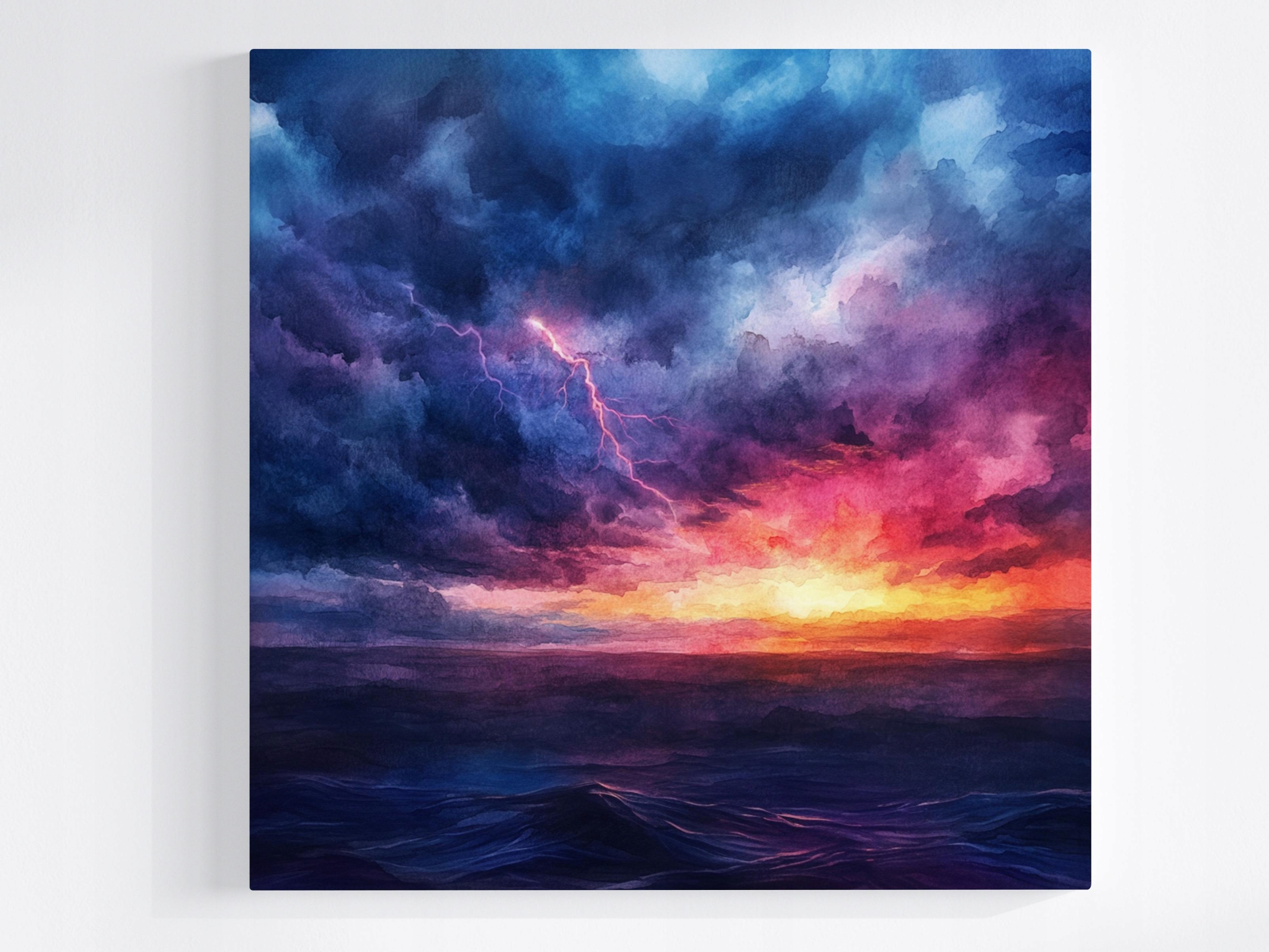 Obraz Na Plátně Canvas Nebe Bouře Blesk Mraky Počasí 80x80