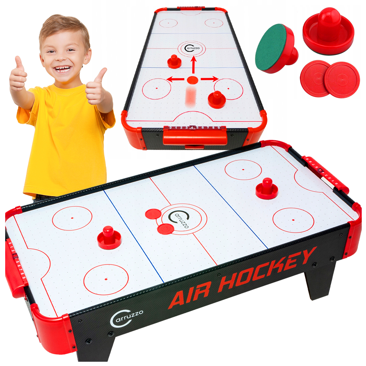Cymbergaj Stół Do Hokeja Gry Air Hockey Powietrzny Duży 85x42cm Dla Dzieci