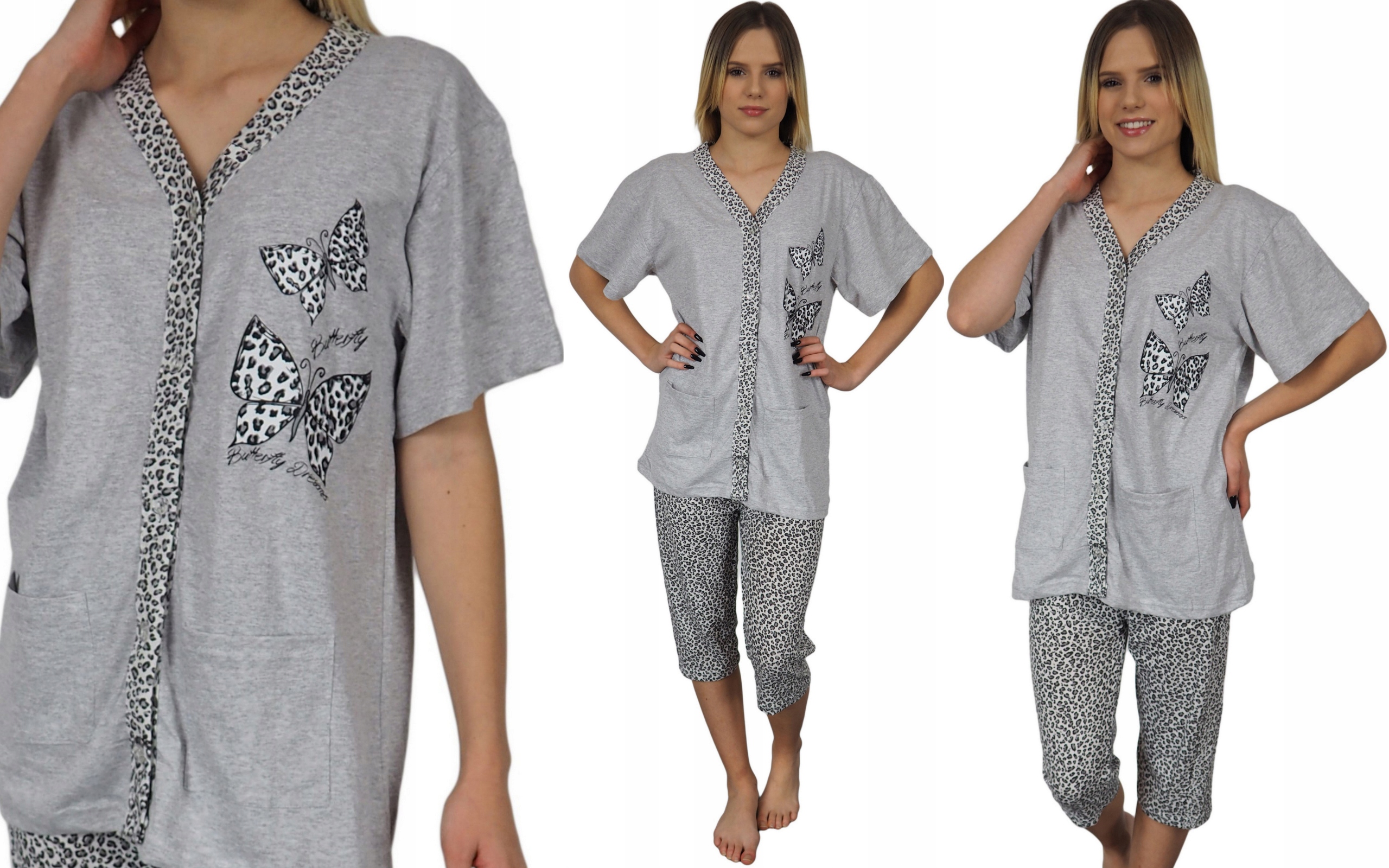 Piżama damska 4XL (48) GUZIKI panterka PLUS Size Marka Inna marka