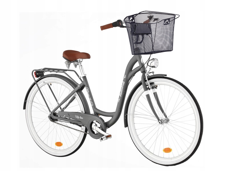 Rower miejski Indiana Moena 28 cali damski Koszyk VKS-105 Stalowy