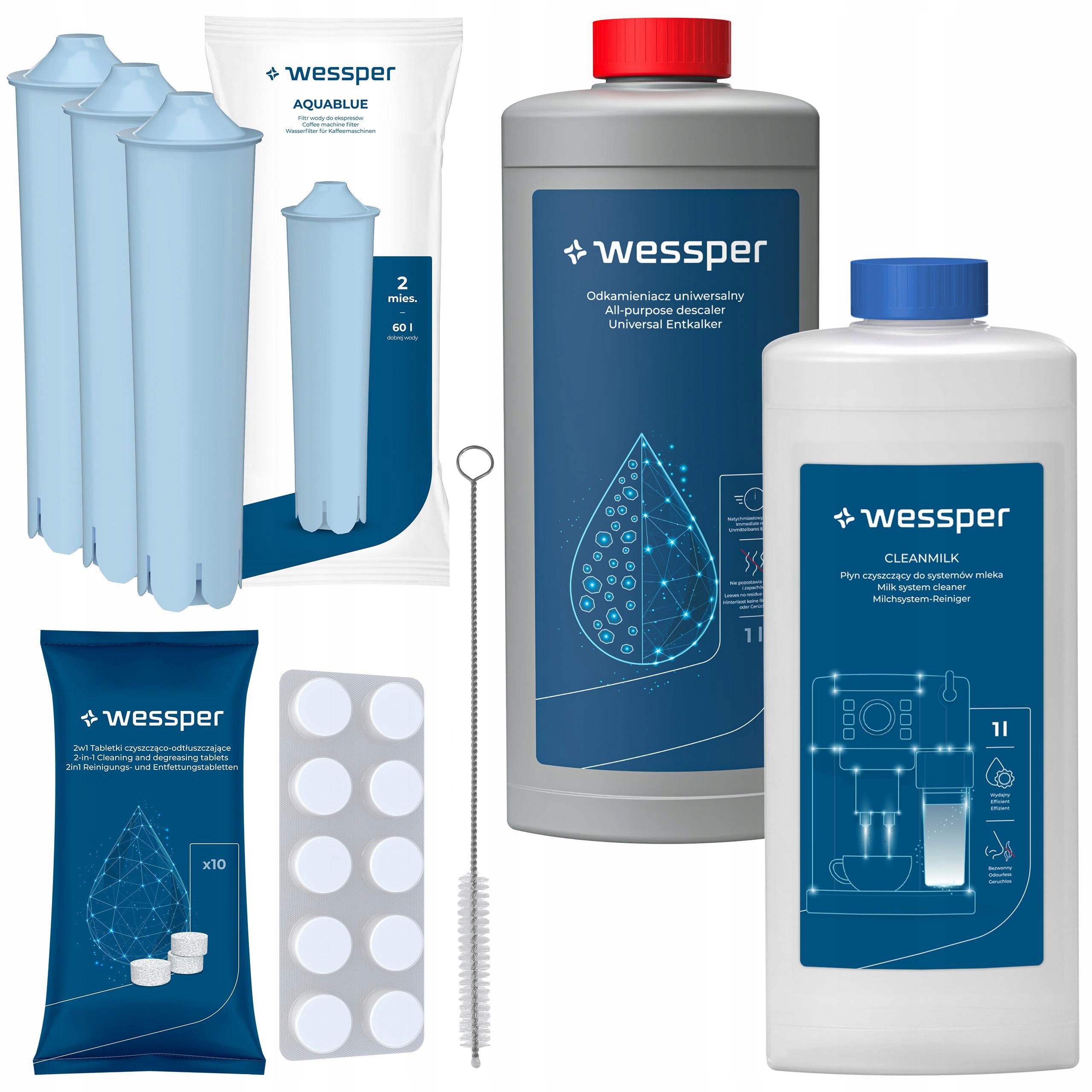 Sada Wessper pro kávovar Jura Impressa: 3 x filtr, odvápňovač tablet