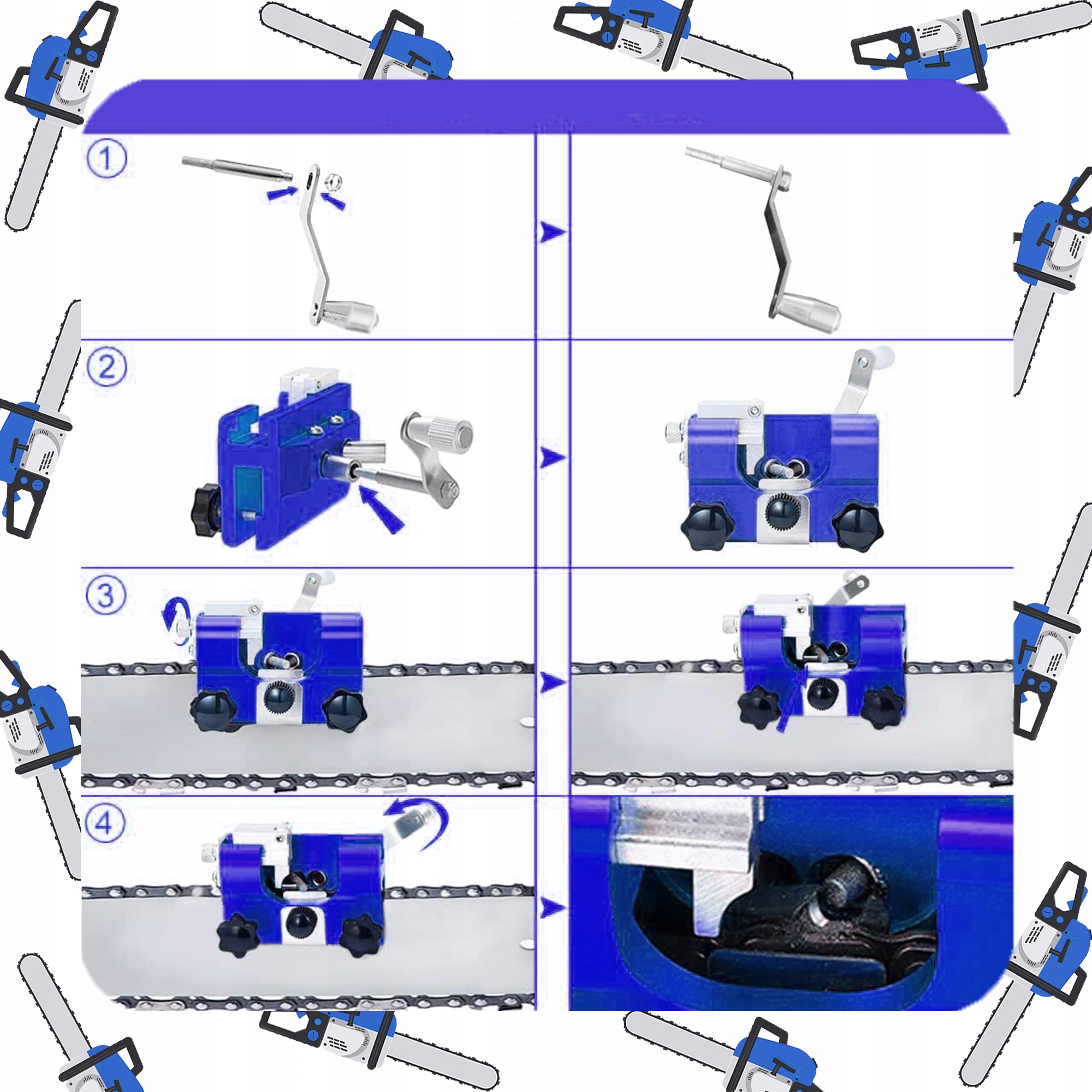 ZESTAW OSTRZAŁKA ŁAŃCUCHÓW PIŁY SPALINOWEJ PILARKI RĘCZNA 5 OSTRZAŁEK STAL Marka inna