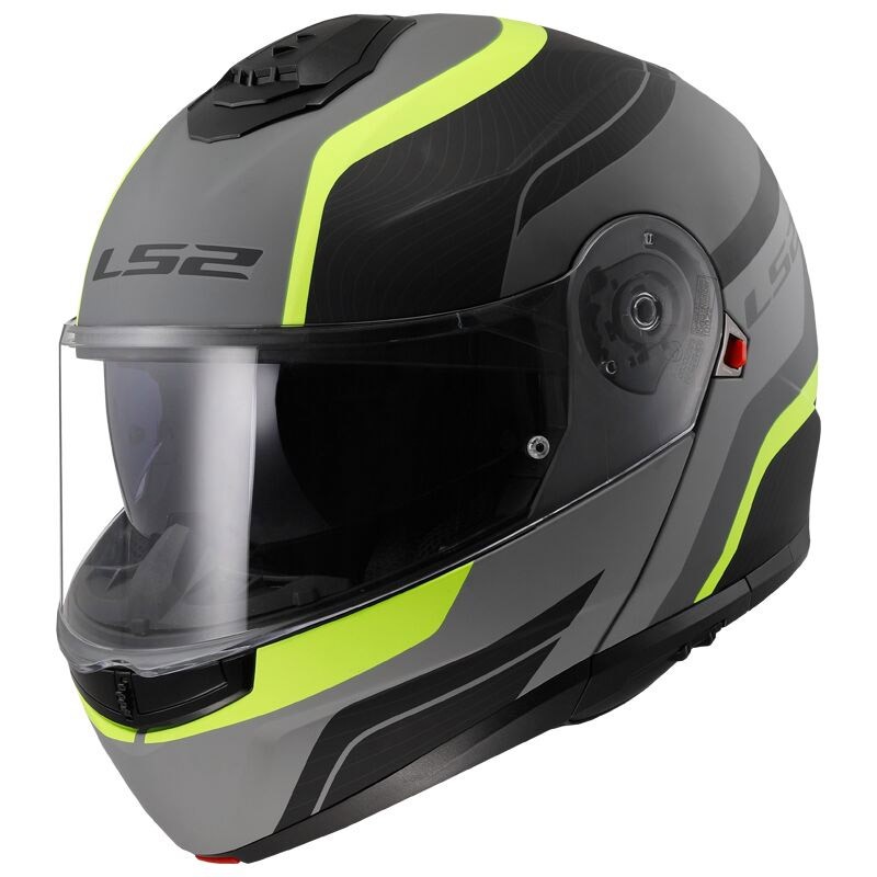 LS2 FF908 Strobe II Monza Black Hi-vis Yellow čeľusťová prilba s blendou M