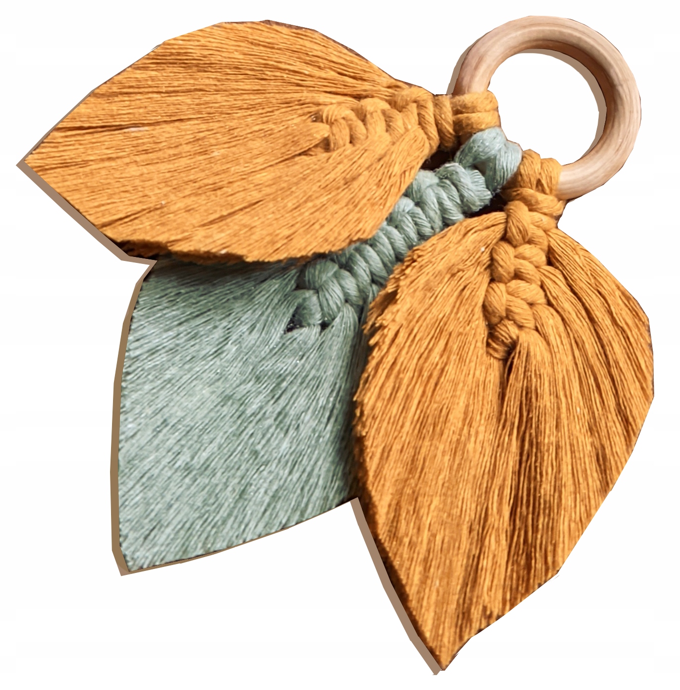 Mini Makrama lapač snů peří pletené listy