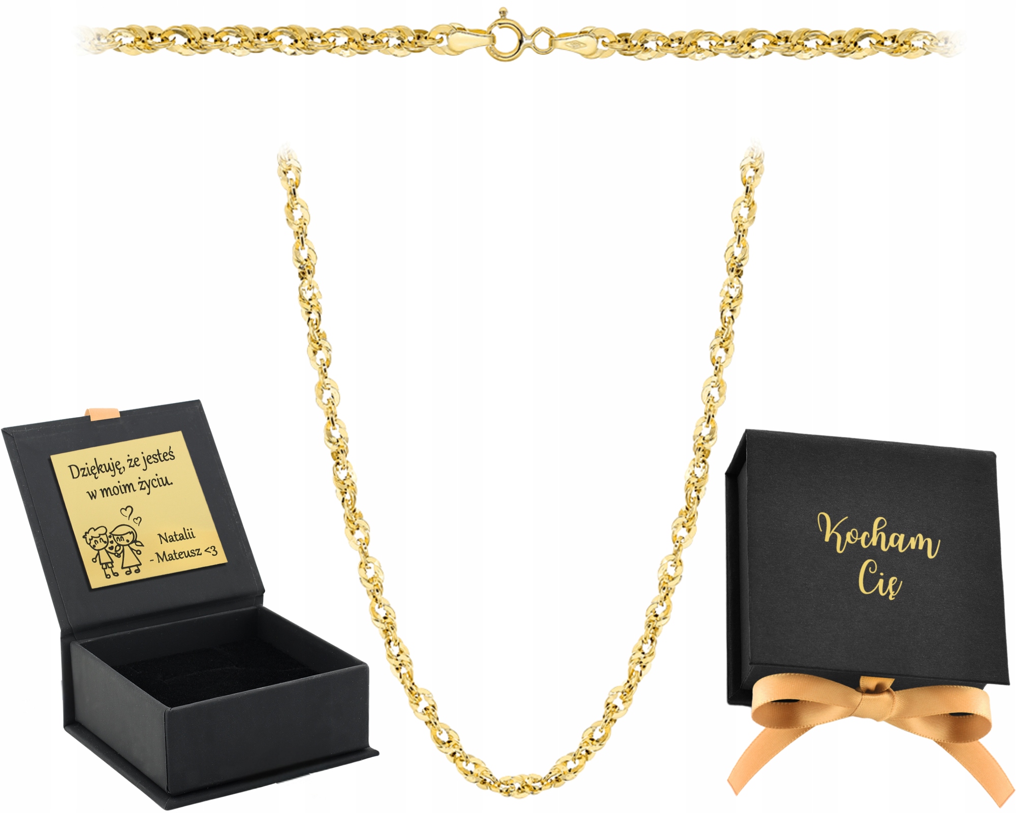 Zlatý Náhrdelník Irydia Široký Moderní Zlato 585 Dárek Gravírování