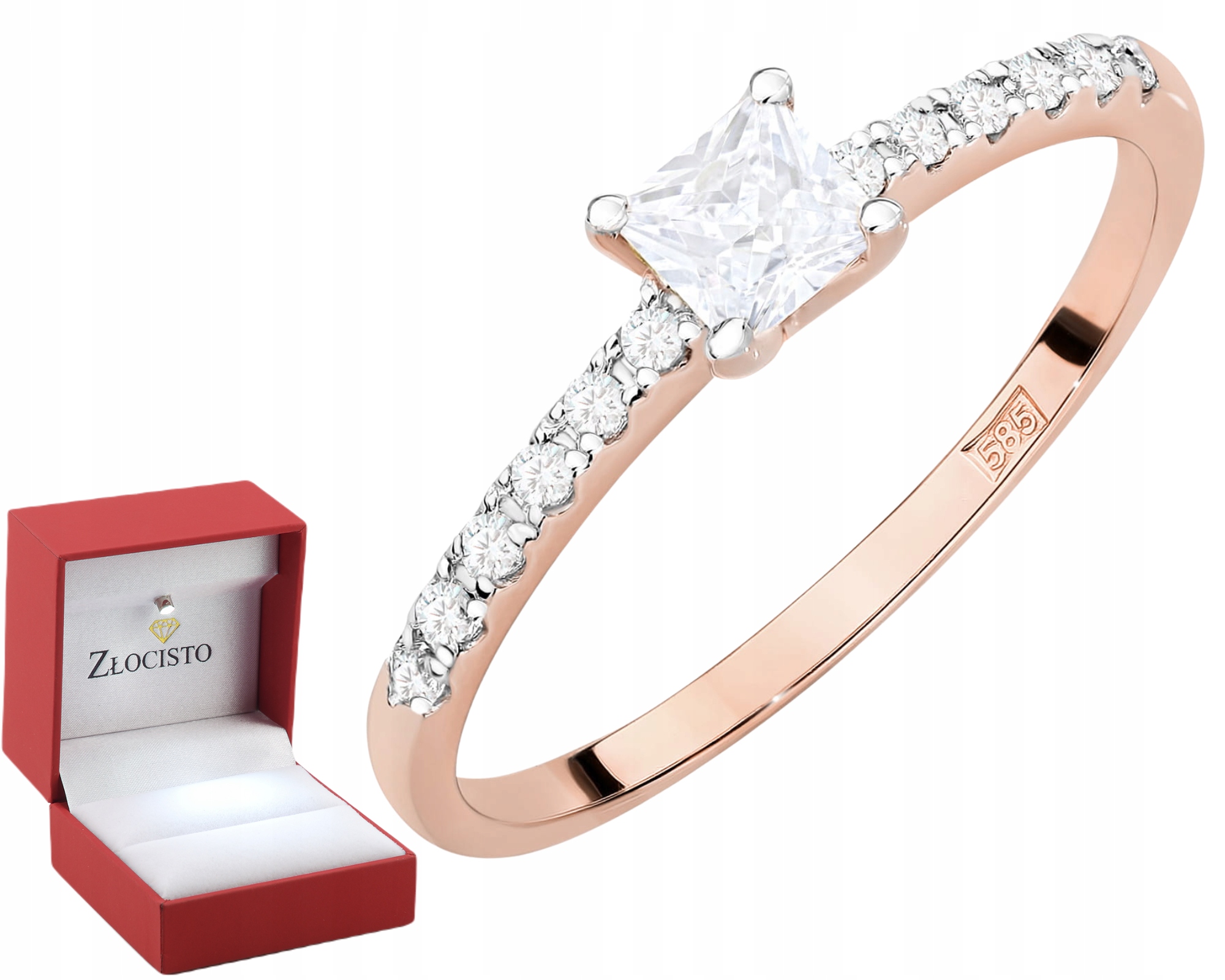 Růžové zlato Prstýnek Diamanty Lab Jako Dárek Drtič 585 14K