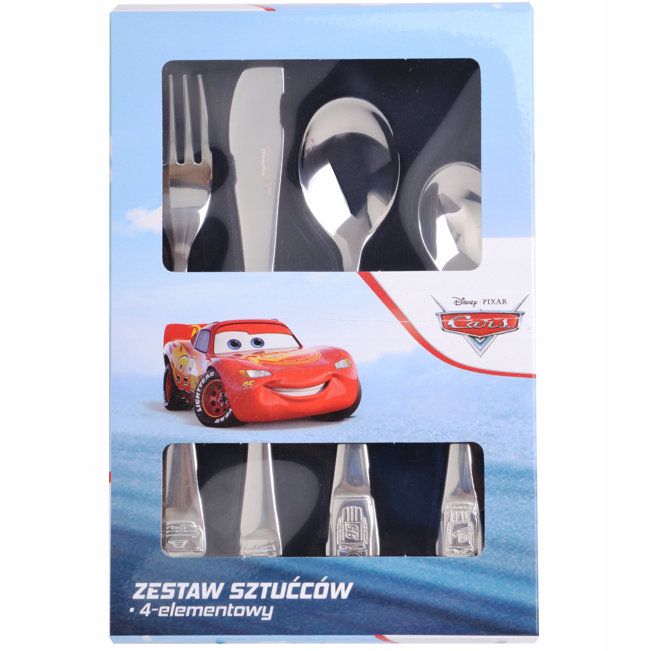 

Komplet 4 sztućców dla dzieci Cars Disney