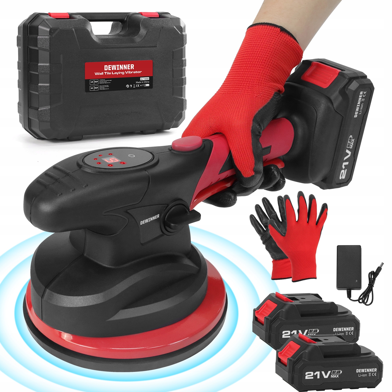 Přísavka Pro Pokládku Desek Vibrátor Pro Vyrovnávání 2xAKU 21V