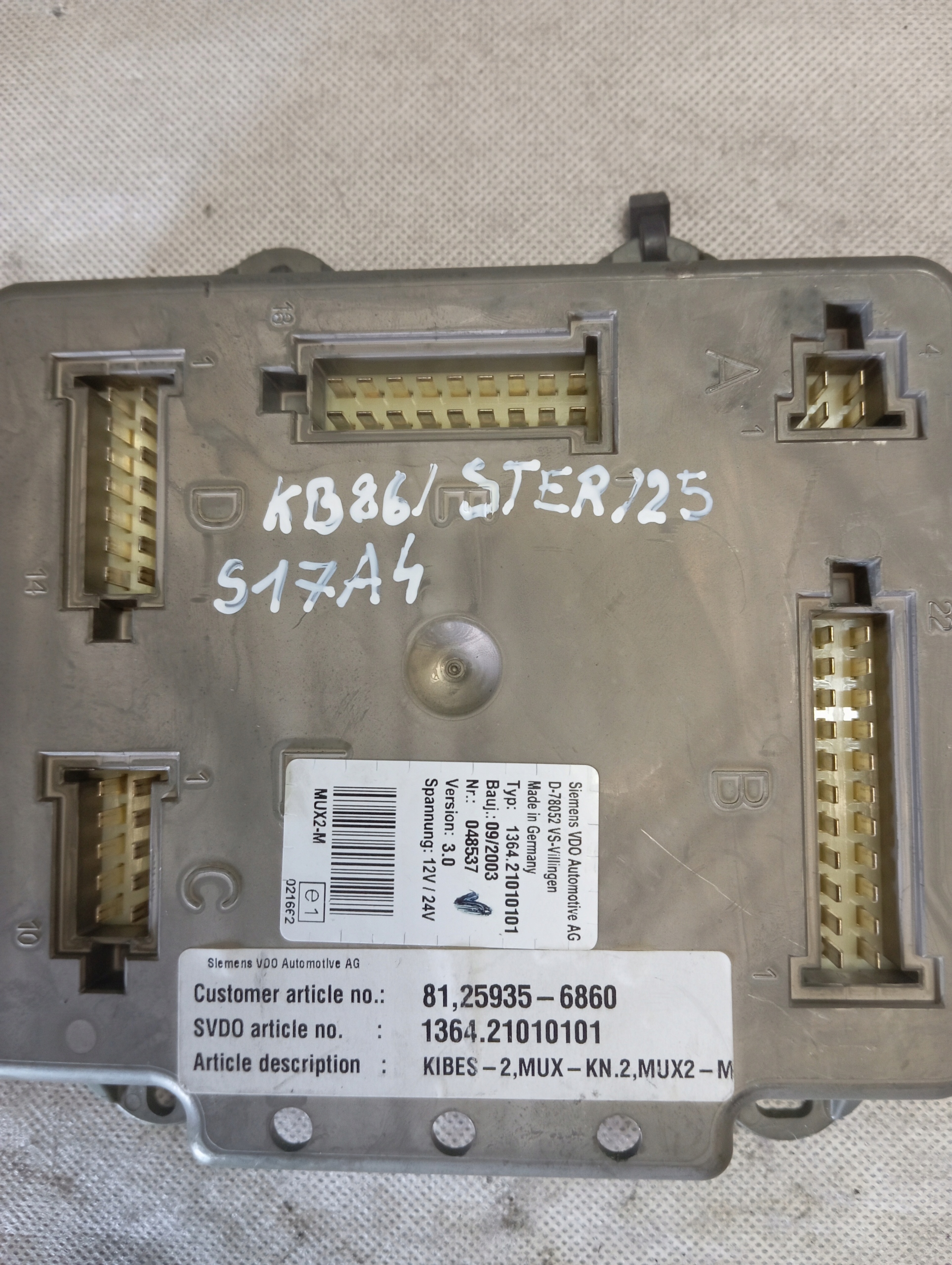 Unité de contrôle Module Ordinateur ECU MUX2-M MAN VDO