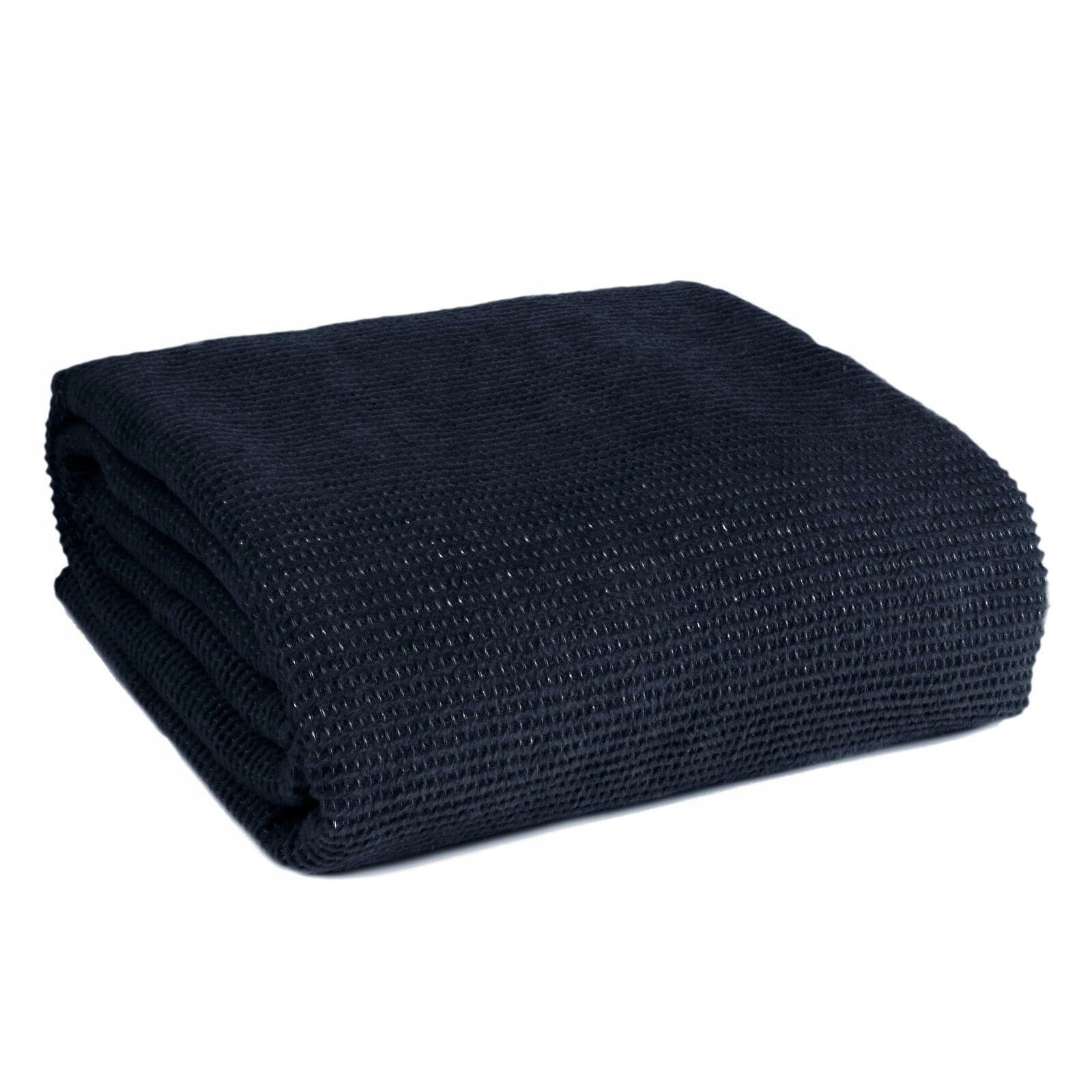 Deka přehoz 200x220 Amber tmavě modrá bavlněná akrylová D91