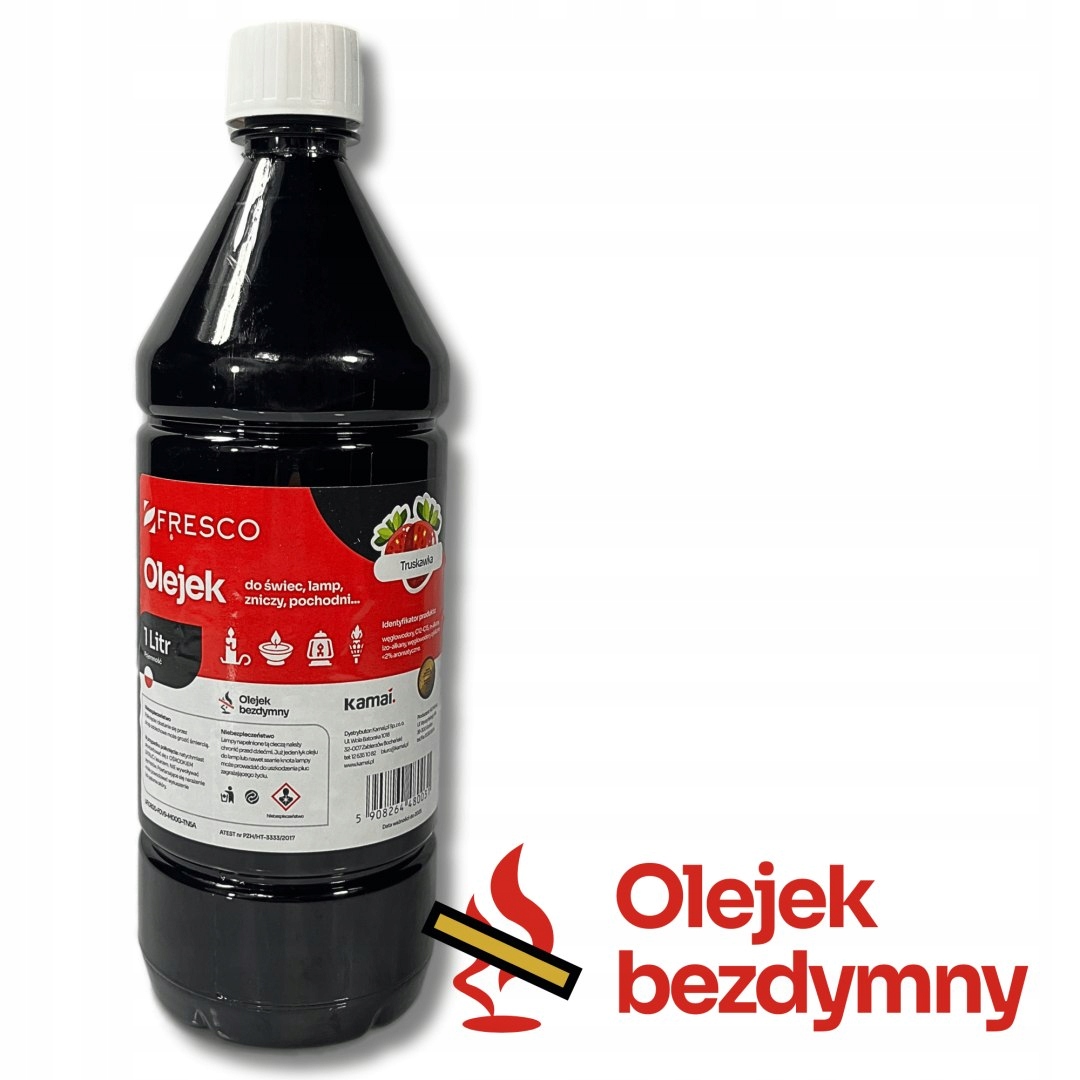 PALIWO OLEJ DO LAMP, POCHODNI I ŚWIEC 1,0L TRUSKAWKA Długość/wysokość 23 cm