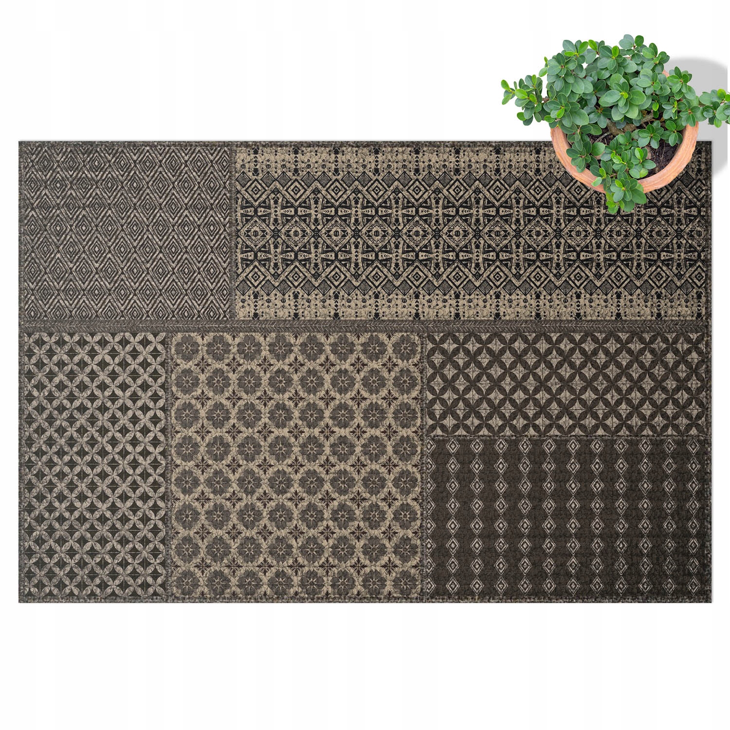 Vinylový koberec odolný voči vode Terasa Balkón Záhrada Aztécky vzor 100x150