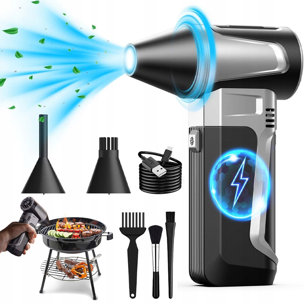 Mini Dmuchawa Dmuchuś Turbo Jet Fan 3 Prędkości 160000RPM Z 3 Dysze 10W