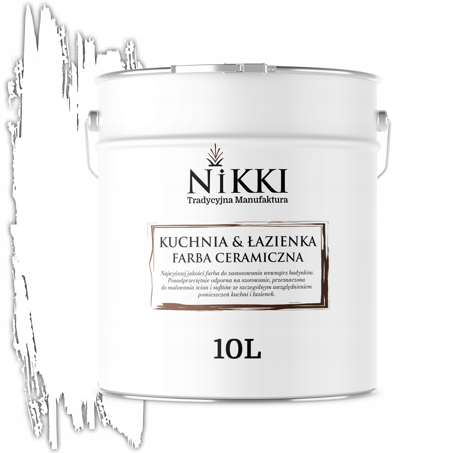 Keramická Farba Kuchyňa Snehová Kúpeľňa Biela Hlboká Matná 10 L Nástenná