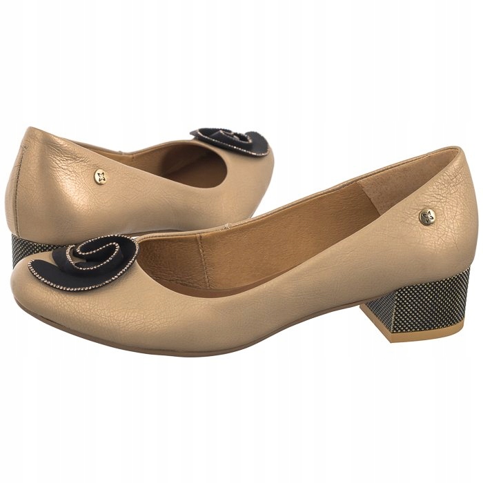 Dámské kožené lodičky Maciejka zlaté 06421-25