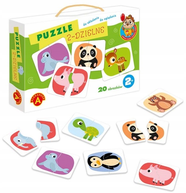 

Puzzle 2-DZIELNE Sówka Mądra Główka 2lata+