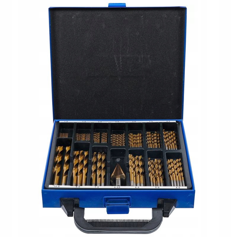 Sada spirálových a stupňovitých vrtáků Hss 1-10 mm 119 kusů Bgs 2009
