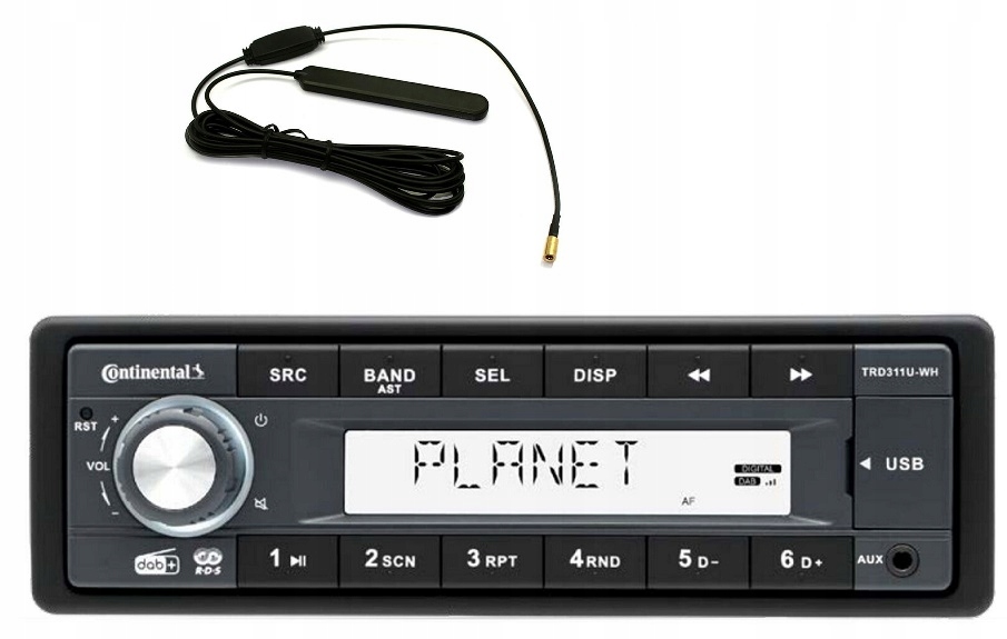 Continental TRD311U-WH Autorádio Aux MP3 Usb Retro anténa Dab+