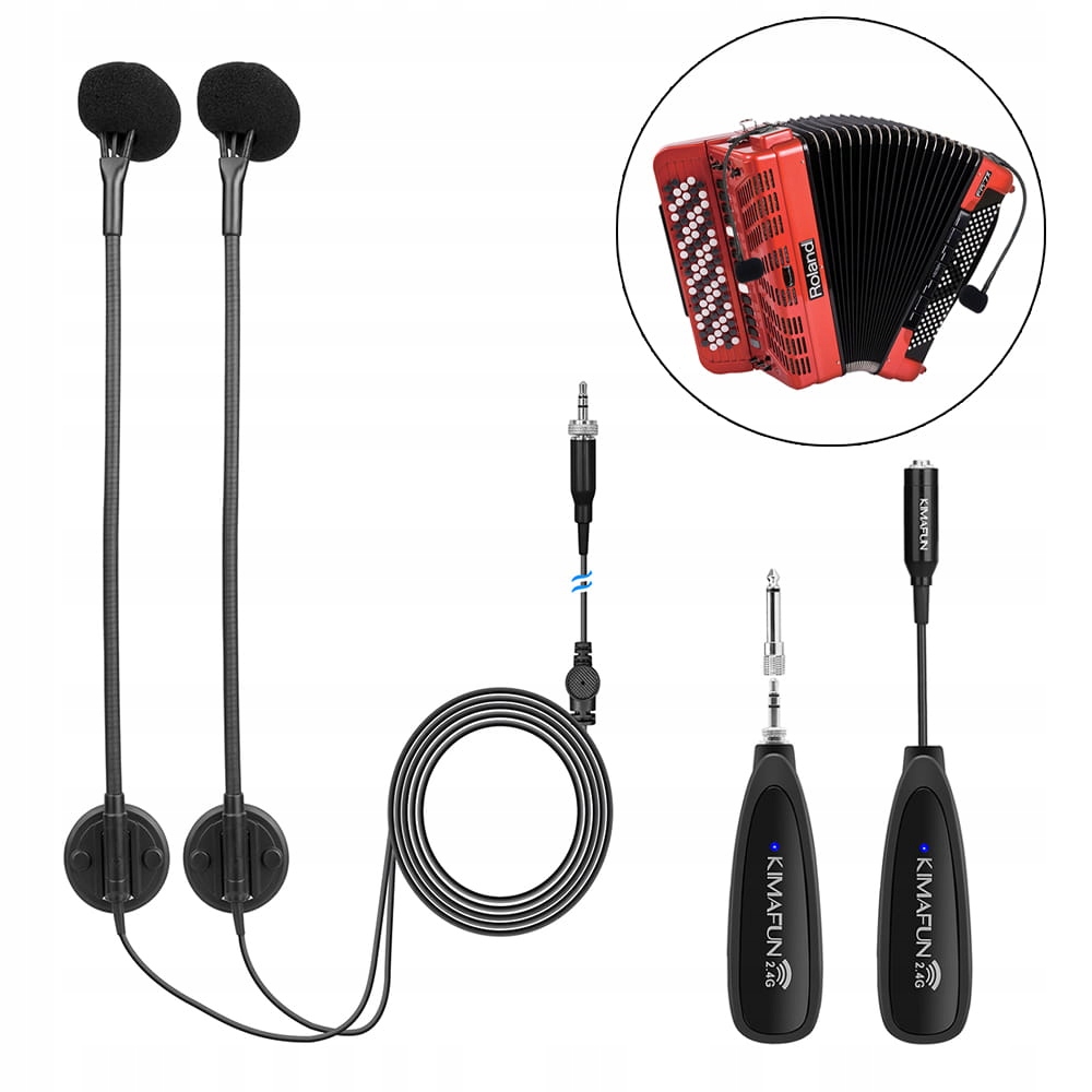 Mikrofon Kimafun do akordeonu bezprzewodowy nadajnik i odbiornik