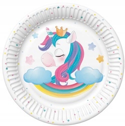 Zestaw Talerzyki Kubeczki Serwetki Magiczny JEDNOROŻEC Unicorn Urodziny Marka PartyPro