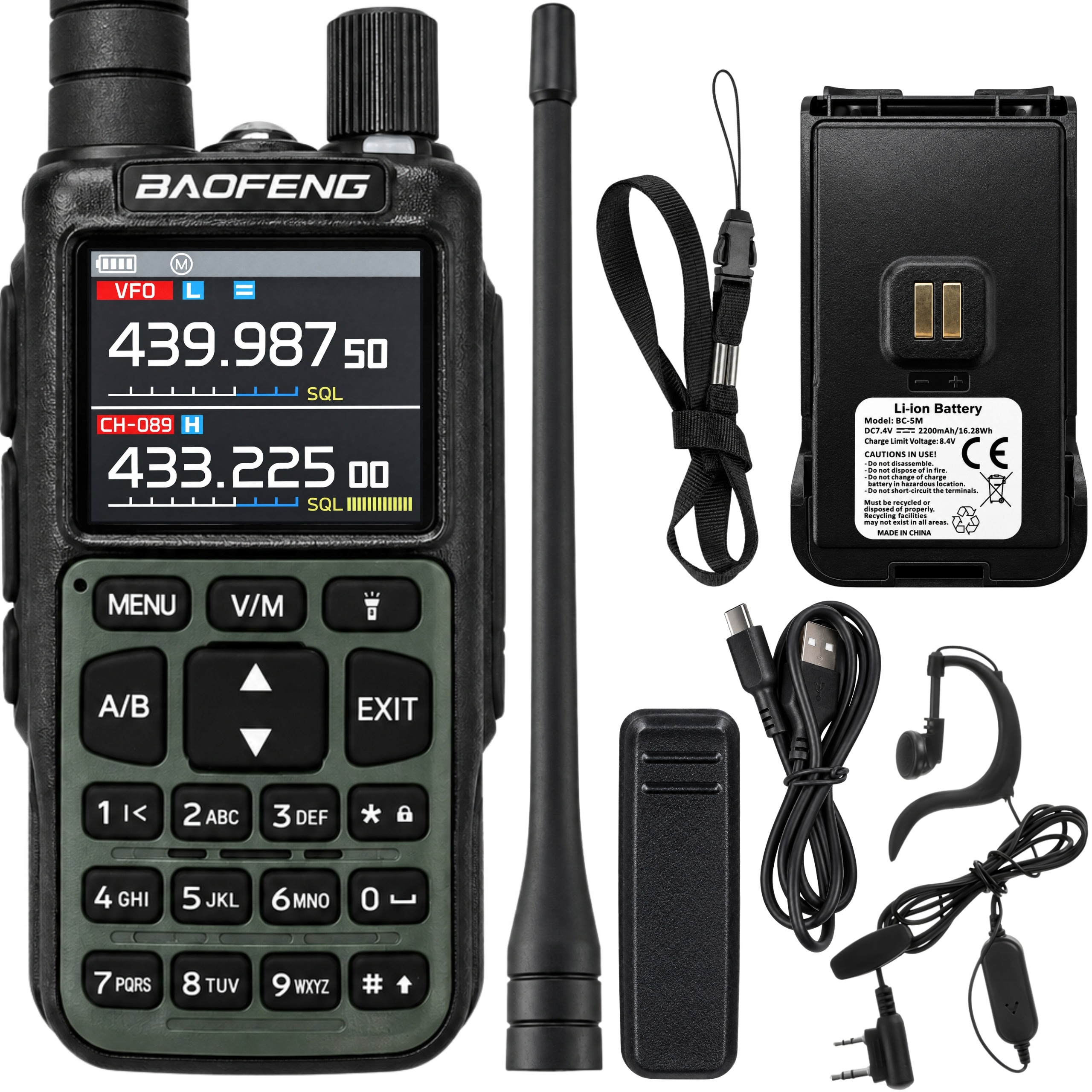 Radio Awaryjne Krótkofalówka Radiotelefon Baofeng UV-5R Mini Pasmo Lotnicze